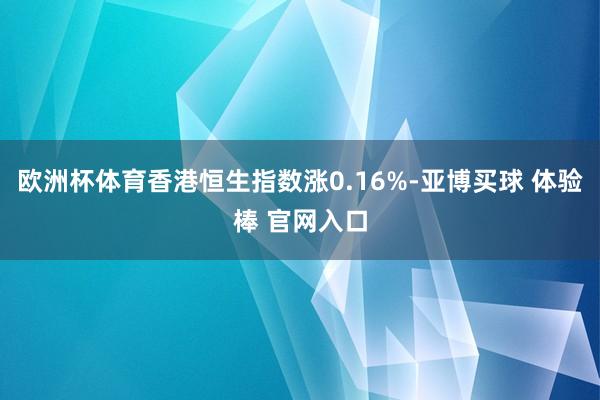 欧洲杯体育香港恒生指数涨0.16%-亚博买球 体验棒 官网入口